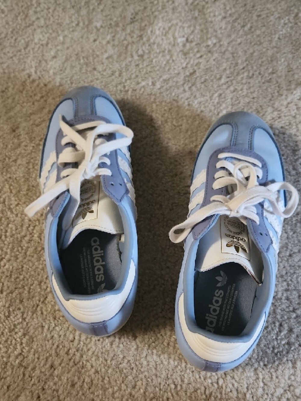 adidas Samba Sneakers in Light Blue and White - Picture 2 of 7